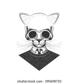 Hipster Skull Cat