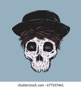 Hipster Skull Color