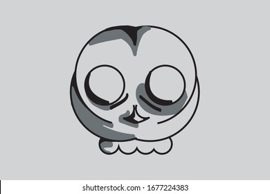 Hipster Skull. death skull, danger or poison flat vector icon for apps and websites.illustration of skull. On white background.