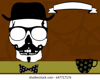 hipster skull fashion background in vectro format very easy to edit 