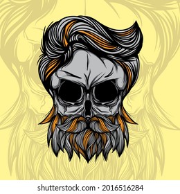 HIPSTER SKULL HEAD VECTOR ILLUSTRATION