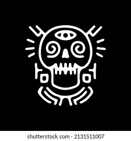 Hipster skull, illustration for t-shirt, sticker, or apparel merchandise. With doodle, retro, and cartoon style.
