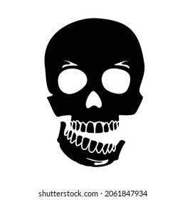 Hipster skull isolated on white. Vector