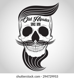hipster Skull logo