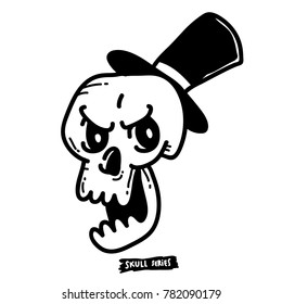 Hipster skull series.Simple skull face series.