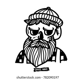 Hipster skull series.Simple skull face series.