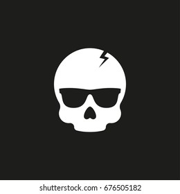 Hipster skull with sunglasses. Vector icon