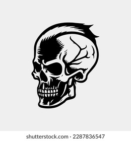 Hipster Skull vector design idea
