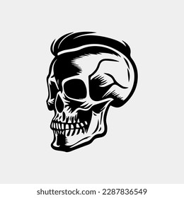 Hipster Skull vector design idea
