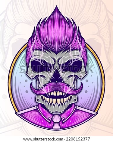 Hipster Skull Vector. Premium vector