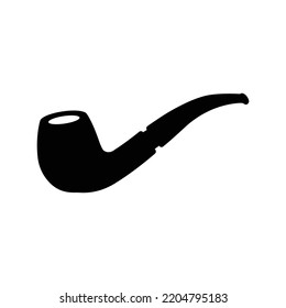 Hipster smoking tobacco pipe icon | Black Vector illustration |