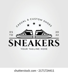 Hipster Sneaker Shoe Footwear Logo Vector Stock Vector (Royalty Free ...