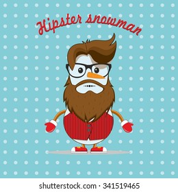 Hipster snowman