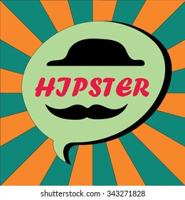 HIPSTER SPEECH BUBBLE. ILLUSTRATION VECTOR