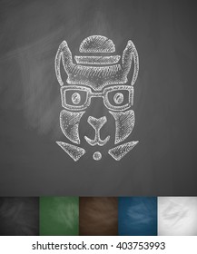 hipster squirrel icon. Hand drawn vector illustration
