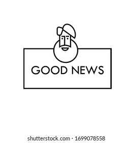 Hipster sticker. Good news. Logo, contour icon. Vector illustration