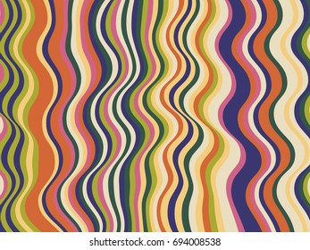 Hipster stripes wave ripple texture vector. Curved lines wavy ribbons pattern. Advertising banner, billboard or card decorative striped background graphic design. Lined backdrop.