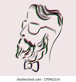 Hipster style. 3D effect
