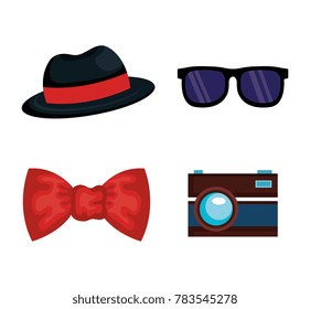 hipster style accesories icon