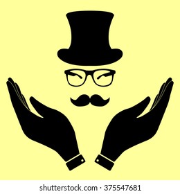 Hipster style accessories design. Flat style icon vector illustration.