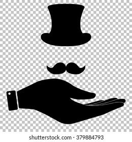 Hipster style accessories design. Save or protect symbol by hand.