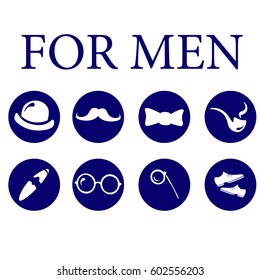 Hipster style. The art of a true gentleman. Vector illustration with abstract handmade icons placed on the color background.  Styled masculine attributes of different sizes on the colored background. 