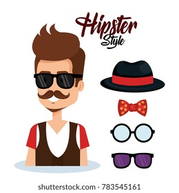hipster style avatar with accessories