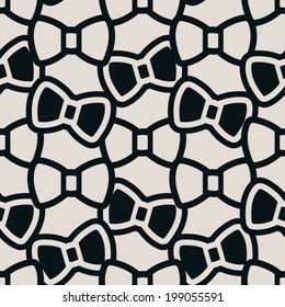 Hipster style background with bow tie, elegant seamless pattern template for design