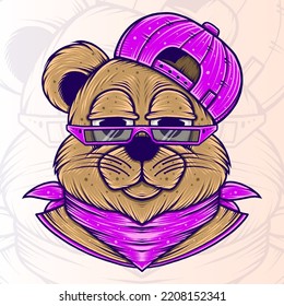 Vector de oso estilo Hipster. Vector premium