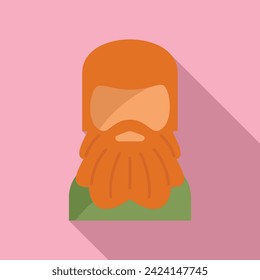 Hipster style beard icon flat vector. Male portrait. Mustache model