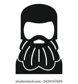 Hipster style beard icon simple vector. Male portrait. Mustache model