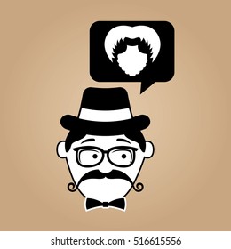 hipster style bearded retro design vector illustration eps 10