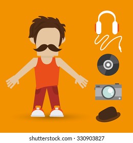 Hipster Style concept with fashion icons design, vector illustration 10 eps graphic.