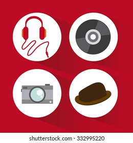 Hipster style concept with fashion icons design, vector illustration 10 eps graphic.