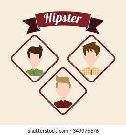Hipster style concept with fashion icons design, vector illustration 10 eps graphic.