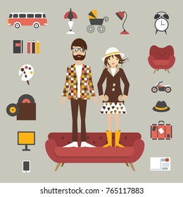 Hipster style concept. Vector illustration.
