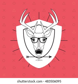 hipster style deer  image 