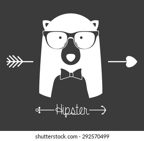 Hipster style design on animals, vector illustration