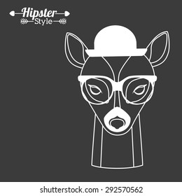 Hipster style design on animals, vector illustration