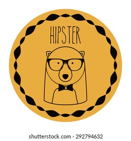 Hipster style design on animals, vector illustration