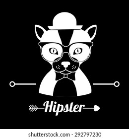 Hipster style design on animals, vector illustration