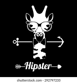 Hipster style design on animals, vector illustration