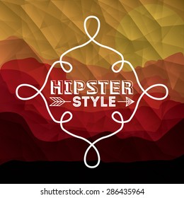 Hipster style design over crumpled background, vector illustratation
