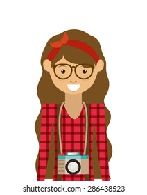 Hipster style design over white background, vector illustration