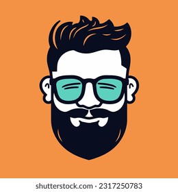hipster style design, vector illustration eps10 graphicon orange background. cartoon mascot