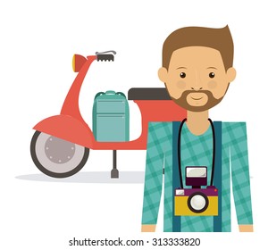 Hipster style digital design, vector illustration eps 10