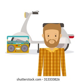 Hipster style digital design, vector illustration eps 10