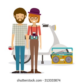 Hipster style digital design, vector illustration eps 10