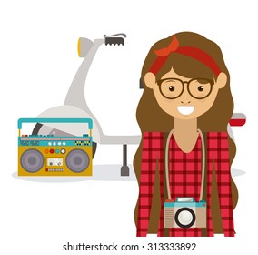 Hipster style digital design, vector illustration eps 10