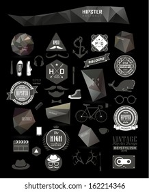 Hipster style elements, icons and labels can be used for  retro vintage  website, info-graphics, banner